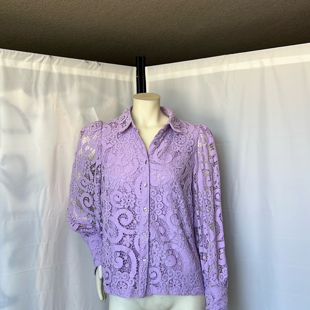 Nanette by Nanette Lepore Lace Button Down Blouse